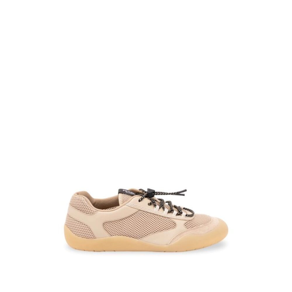 Prada Men Speedrock Leather And Mesh Sneakers
